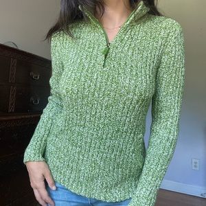 Tommy Hilfiger Knit Green Quarter Zip Sweater